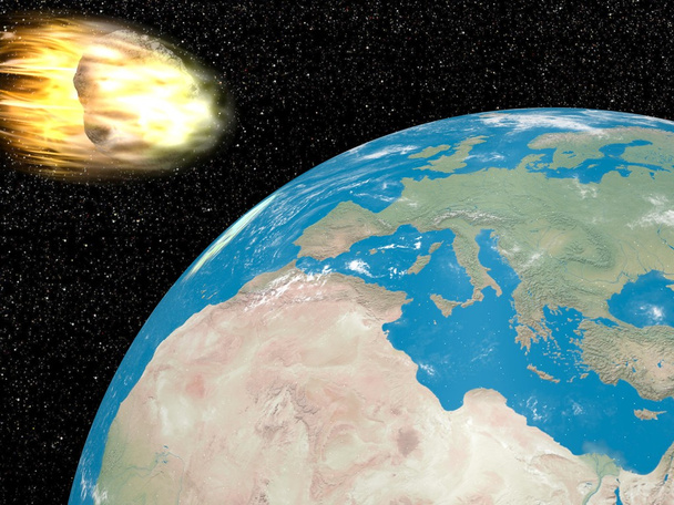 Meteoriitti menossa maahan - 3D tehdä
 - Valokuva, kuva