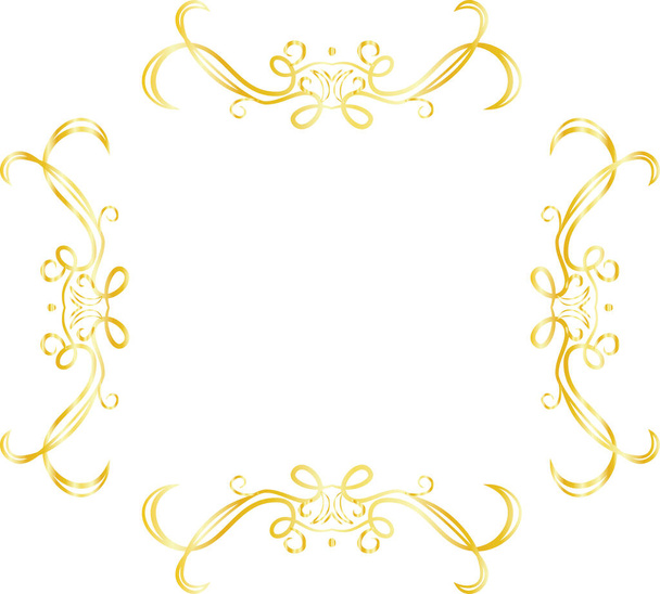 Marco de patrón antiguo cuadrado dorado
  - Vector, Imagen