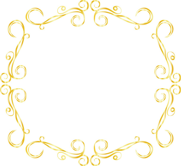 Marco de patrón antiguo cuadrado dorado
  - Vector, Imagen