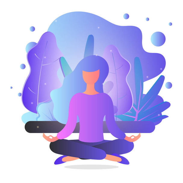 Yoga Meditation Pose Relaxation Meditate Heath: ilustrações stock  2367459587