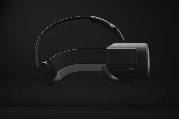 Чорна гарнітура VR на білому тлі
. - Фото, зображення