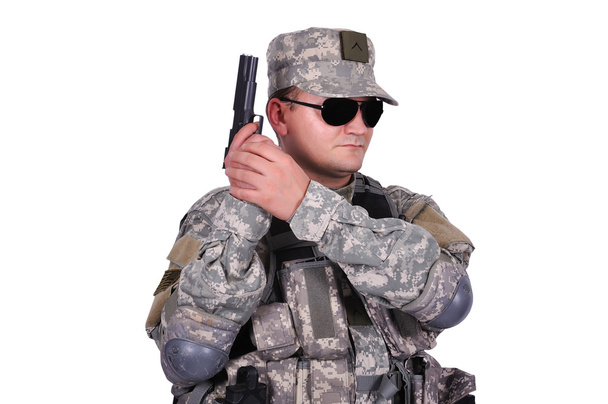 US soldier with gun - Photo, Image