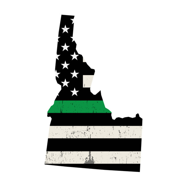 Estado de Idaho Apoyo Militar American Flag Illustration
 - Vector, Imagen