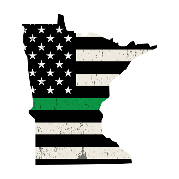 Estado de Minnesota Apoyo Militar American Flag Illustration
 - Vector, Imagen