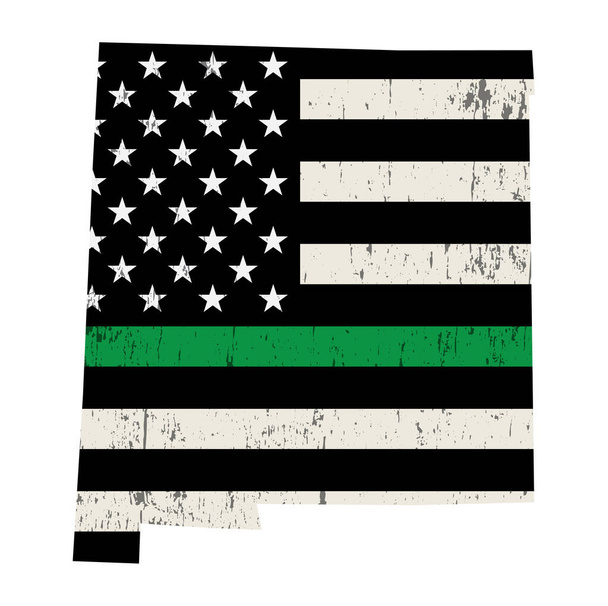 New Mexicon osavaltion sotilaallinen tuki American Flag Illustration
 - Vektori, kuva