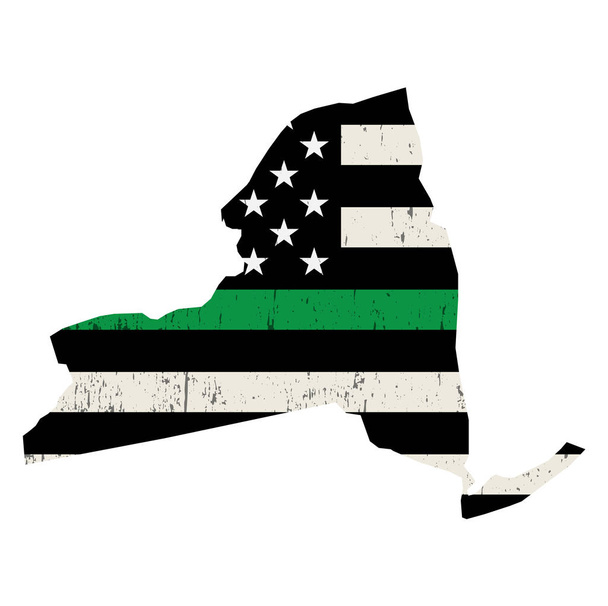 Zustand von New York militärische Unterstützung amerikanische Flagge Illustration - Vektor, Bild