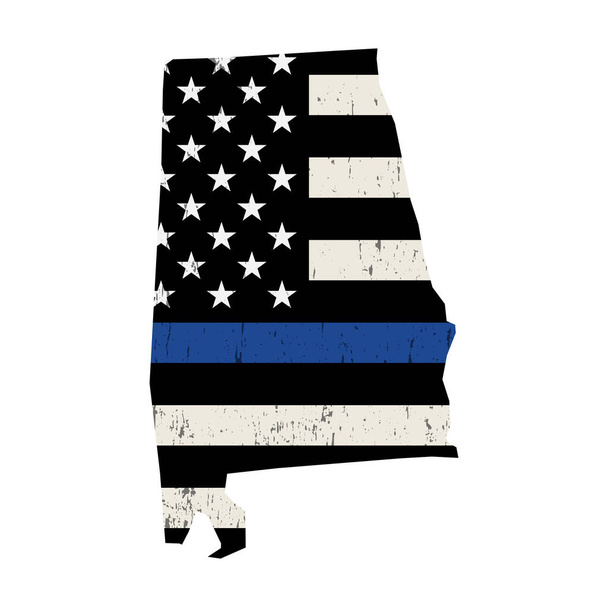 Ilustracja flagi wsparcia policji stanu Alabama - Wektor, obraz