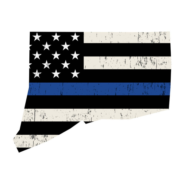 State of Connecticut Police Support Flag Illustration - Vector, Image