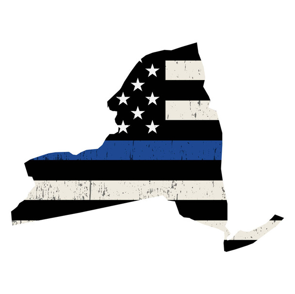 Ilustracja flagi wsparcia policji stanu Nowy Jork - Wektor, obraz