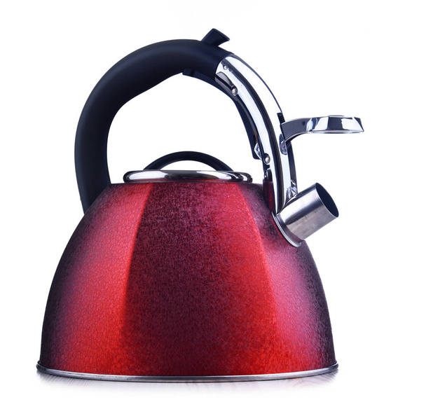 Traditional stainless steel stovetop kettle with whistle - Photo, Image