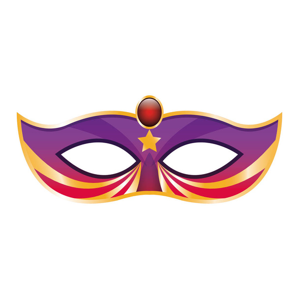 colorido icono de máscara de Mardi gras sobre fondo blanco
 - Vector, Imagen