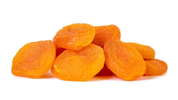 Dried apricots isolated on white background. Healthy food. - Photo, Image