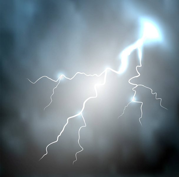 Realistic Lightning Effect Sign - Vector, Image