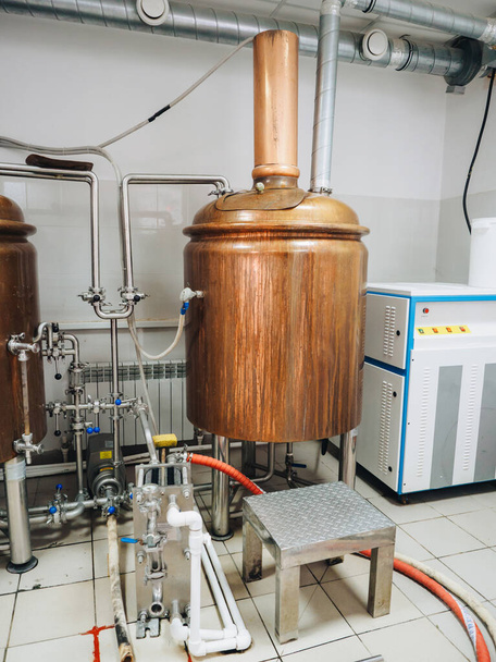 Brewery alcohol factory production. Modern containers technology - Photo, Image