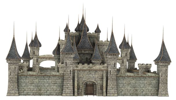 Fantasy Kingdom Castle - 3d Front View - Fotoğraf, Görsel