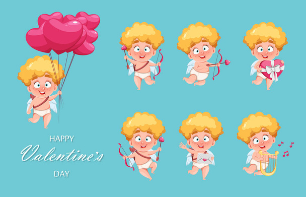 Joyeuse Saint-Valentin. drôle Cupidon gamin
 - Vecteur, image