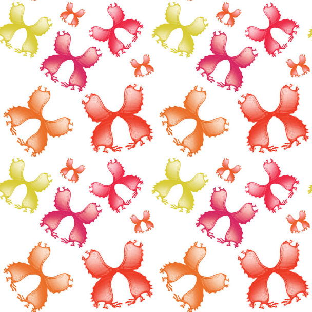 Seamless watercolor  pink, orange, red butterfly pattern. Waterc - Foto, afbeelding