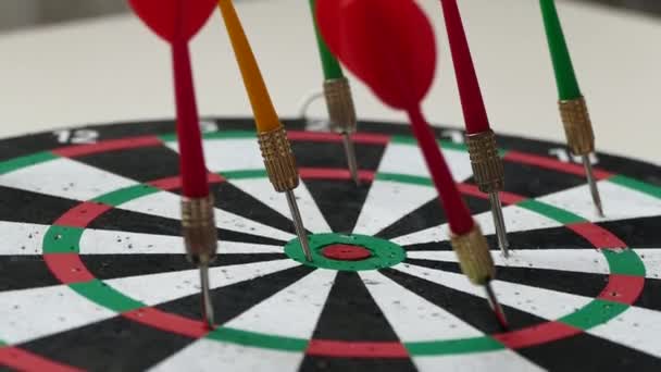 dart sport and dart arrows on dart board, - Footage, Video