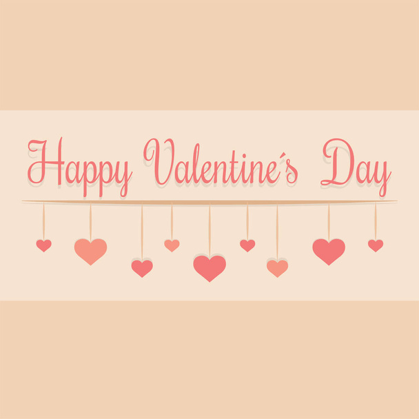 Happy valentine day card - Vector, Imagen