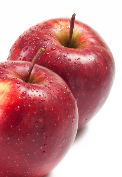 Several red apples on white background - Zdjęcie, obraz