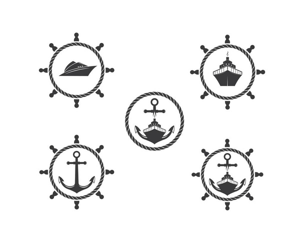 εικονίδιο λογότυπου ναυτικού φορέα ναυτικής απεικόνισης - Διάνυσμα, εικόνα