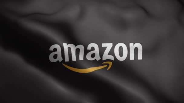 Amazon Flagge - Schwarzer Hintergrund 3d - Loop - Filmmaterial, Video