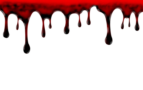 Abstract rood druppelend bloed geïsoleerd op witte achtergrond. - Foto, afbeelding