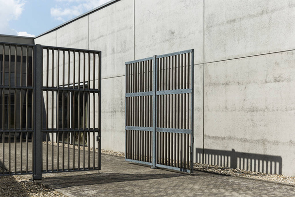 Modern Entry Gate Of Factory - Photo, Image