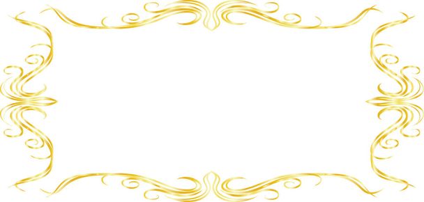 金水平な長方形のアンティークパターンフレーム  - ベクター画像