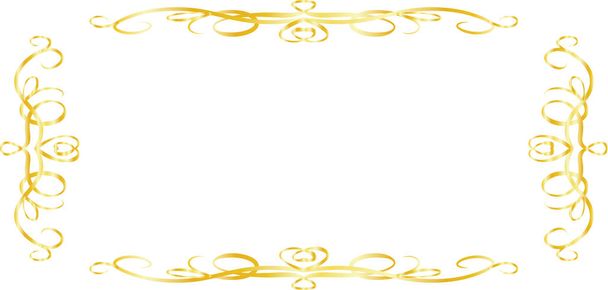 Gold Horizontal rectangular antique pattern frame  - Vektör, Görsel