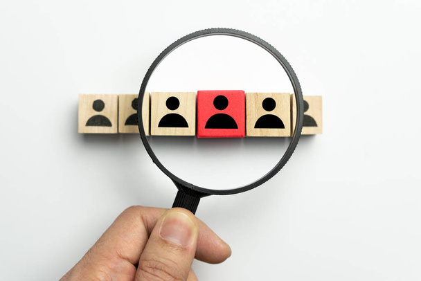 Searching for talent or employee conceptual using magnifying glass - Photo, Image