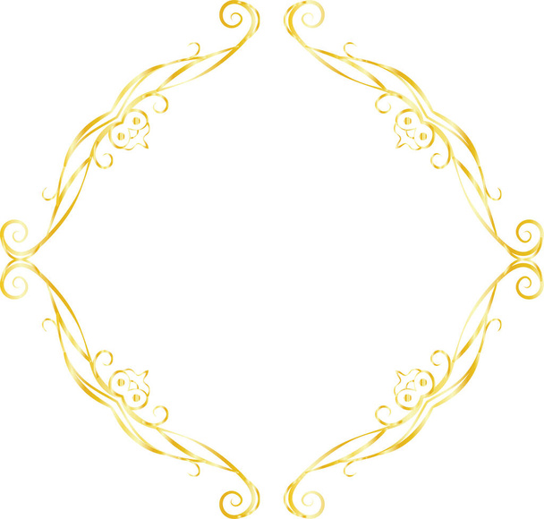 Gold Diamond antique pattern frame  - Vector, Imagen