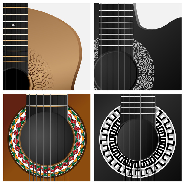 Vector icon of some types guitar. - Vector, Image