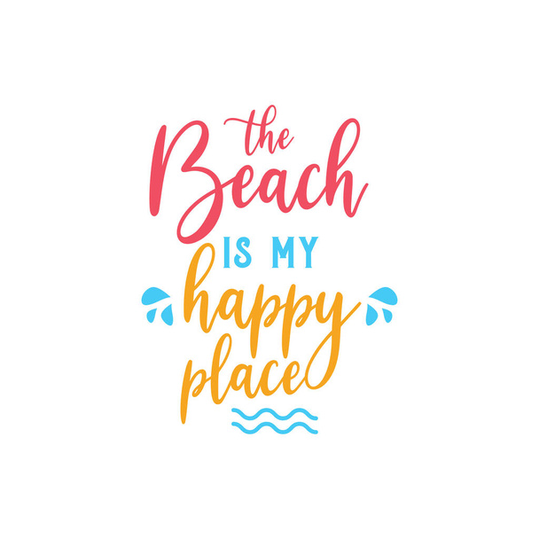 Beach quote lettering typography - Vector, Image