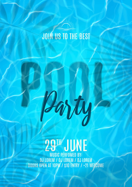 Pool party flyer template - Vector, Imagen