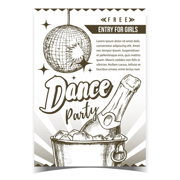 Χορός κόμμα με αλκοόλ διαφήμιση διάνυσμα αφίσας - Διάνυσμα, εικόνα