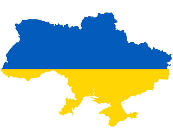 Flag in map of the Ukraine - Vector, Image
