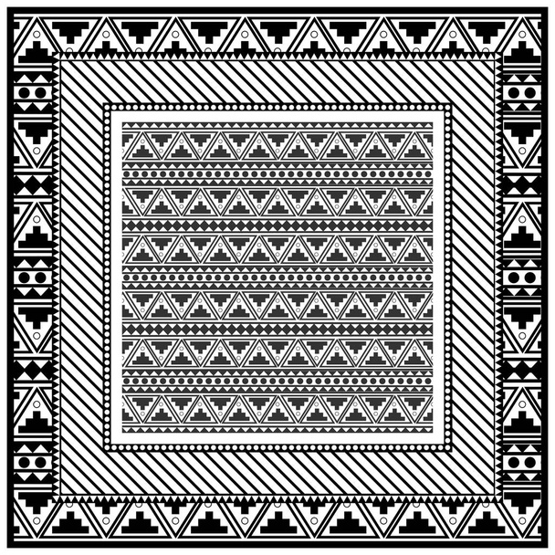 Abstract monochrome scarf design pattern-vector illustration. Hijab pattern in the frame of a triangles. - Vektor, obrázek