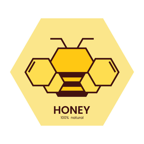 Bee icon or logo for honey brand. - Vector, Image