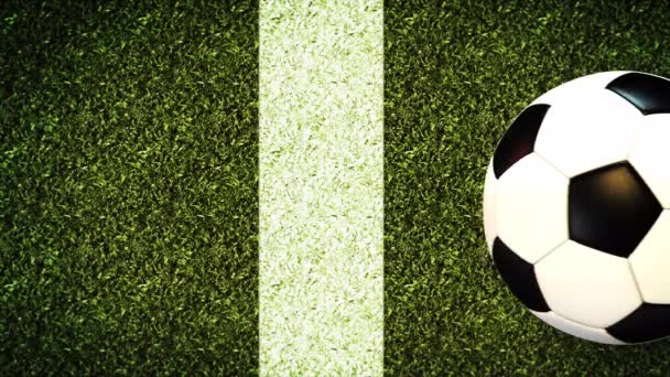 Soccer Ball On Field Stadium green grass Background 4K video - Footage, Video