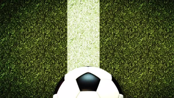 Fußball-Ball auf Feld Stadion grünen Rasen Hintergrund 4K-Video - Filmmaterial, Video