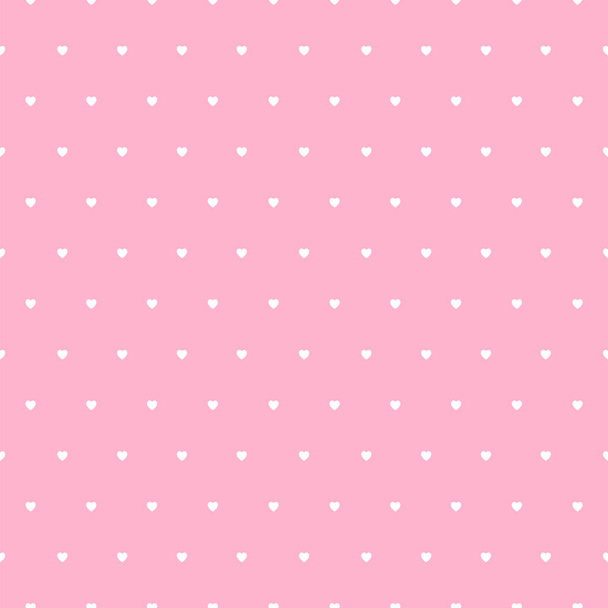 Pink pattern with little hearts - Vector, imagen