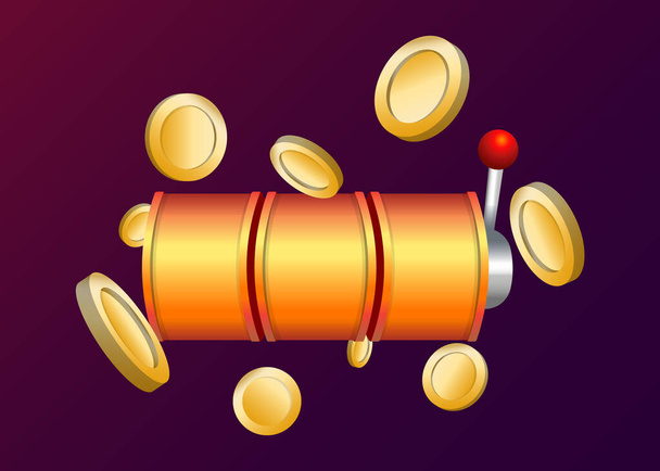 Slot Machine and coins 3D Render - Вектор,изображение