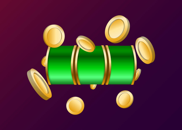 Slot Machine and coins 3D Render - Vecteur, image