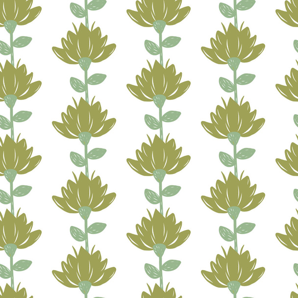 Vector white seamless pattern background with flowers.  - Διάνυσμα, εικόνα