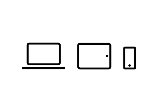 Векторна ілюстрація пристроїв. комп'ютер, планшет, смартфон
 - Вектор, зображення