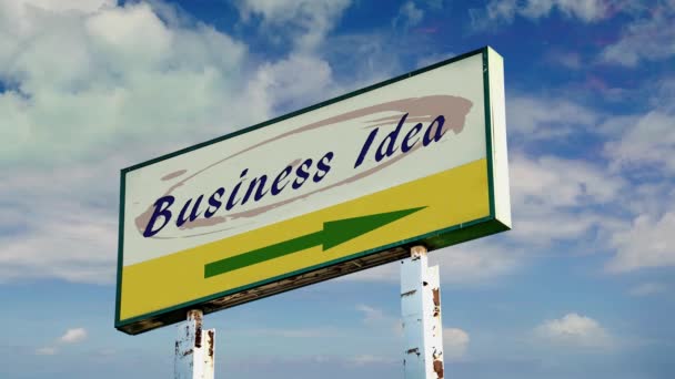 Street Sign the Way to Business Idea - Footage, Video
