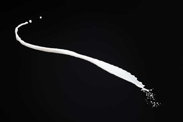 friss fehér tej fröccsenés cseppek elszigetelt fekete - Fotó, kép