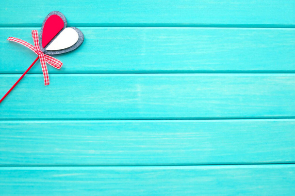 Background with heart for valentines day. Turquoise texture - Photo, Image