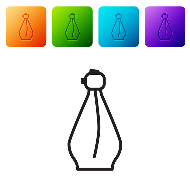 Línea negra Icono de perfume aislado sobre fondo blanco. Establecer iconos en botones cuadrados de color. Ilustración vectorial - Vector, imagen
